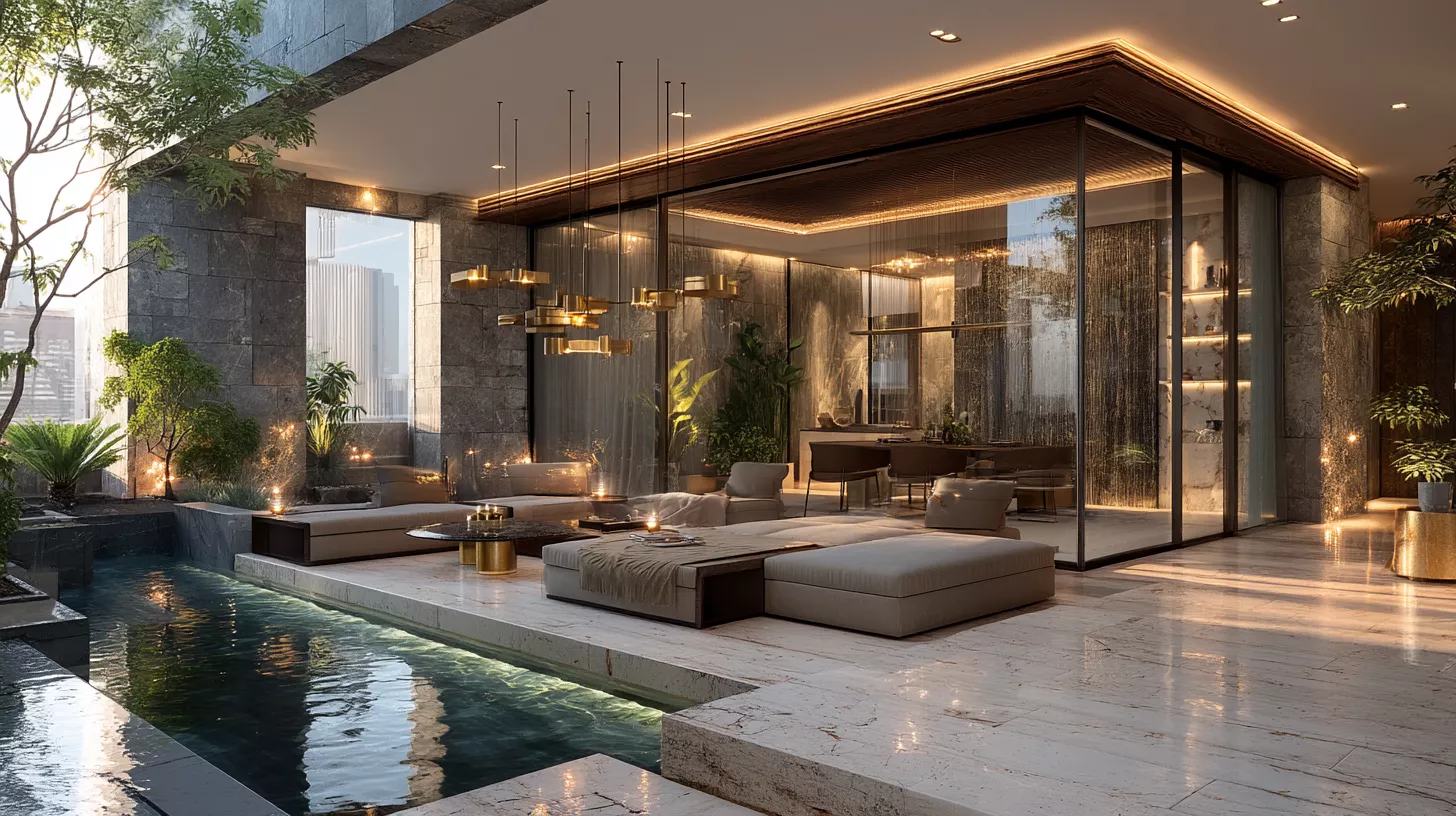 فيلا مودرن في جدة بتصميم فاخر يربط الداخل بالخارج، تشطيب تسليم مفتاح بخامات ترافرتين وخشب وإضاءة دافئة